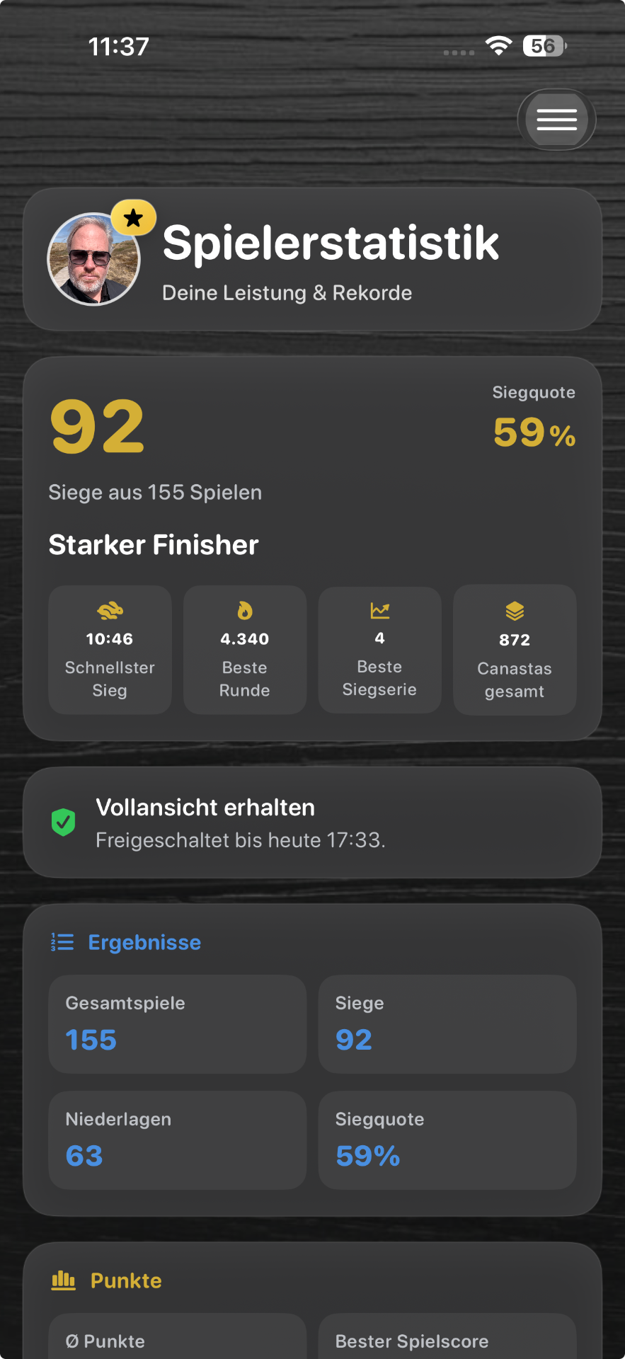 CanaMe – Spielerstatistik